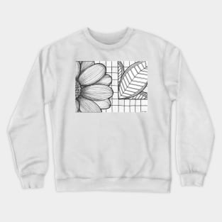 Grid and flower pattern Crewneck Sweatshirt